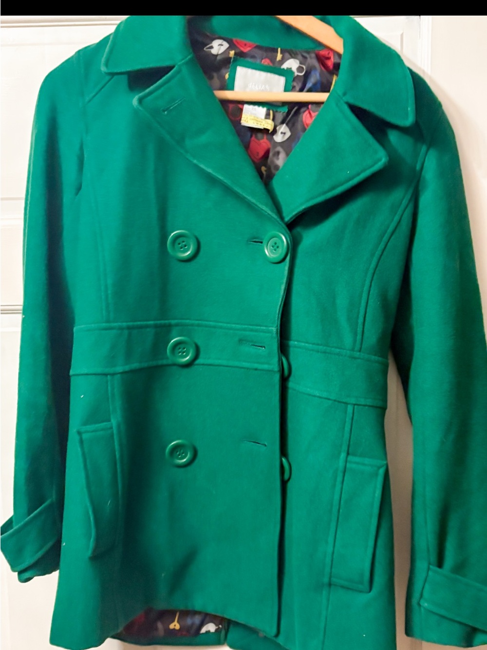 dELiA*s Emerald Green Double-Breasted Peacoat